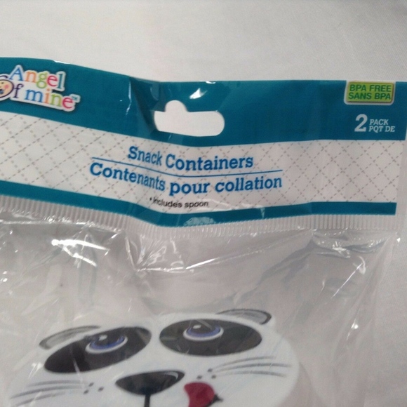 NIP White Cat Panda Angel Of Mine 2 Snack Containe - Picture 2 of 5